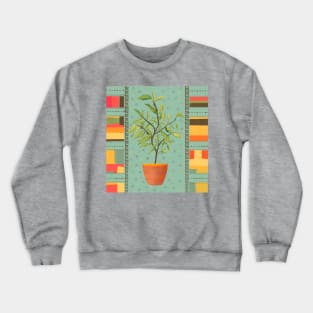 Aesthetic plant in a pot Crewneck Sweatshirt